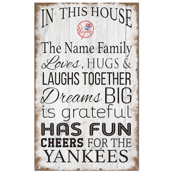 New York Yankees Personalized 11" x 19" In This House Sign