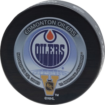 Montreal Canadiens vs Edmonton Oilers Fanatics Authentic Unsigned 2003 NHL Heritage Classic Unsigned Official Game Puck