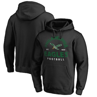 Philadelphia Eagles Fanatics Branded Timeless Collection Vintage Arch Pullover Hoodie - Black