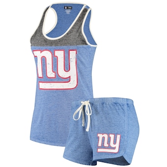 New York Giants Concepts Sport Women's Loyalty Tank Top & Shorts Sleep Set - Royal