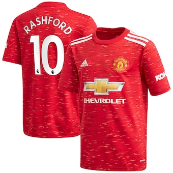 Marcus Rashford Manchester United adidas Youth 2020/21 Home Replica Player Jersey - Red