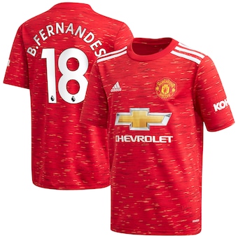 Bruno Fernandes Manchester United adidas Youth 2020/21 Home Replica Player Jersey - Red