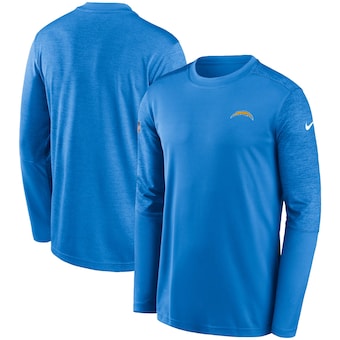 Los Angeles Chargers Nike Coach UV Performance Long Sleeve T-Shirt - Powder Blue/Heathered Powder Blue