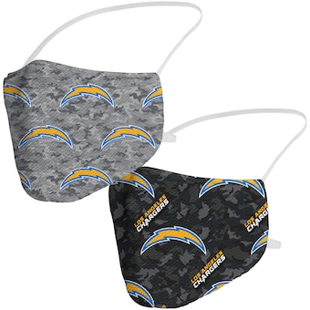 Los Angeles Chargers Fanatics Branded Adult Camo Face Covering 2-Pack