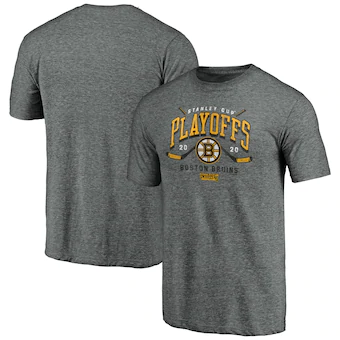Boston Bruins Fanatics Branded 2020 Stanley Cup Playoffs Bound Goon Tri-Blend T-Shirt - Heather Gray