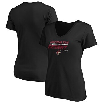 Arizona Coyotes Fanatics Branded Women's 2020 Stanley Cup Playoffs Bound Tilted Ice V-Neck T-Shirt - Black
