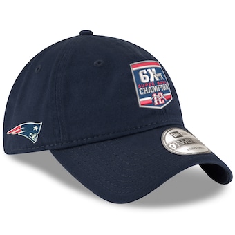 Tom Brady New England Patriots New Era 6-Time Super Bowl Champions GOAT Shield 9TWENTY Adjustable Hat - Navy