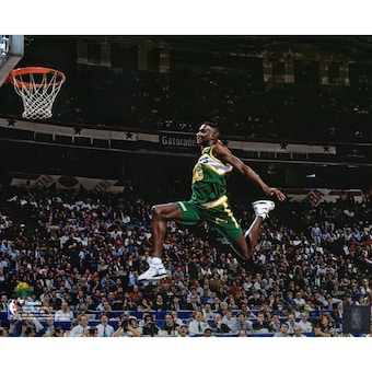 Shawn Kemp Seattle Supersonics Fanatics Authentic Unsigned 1991 Slam Dunk Contest Photograph