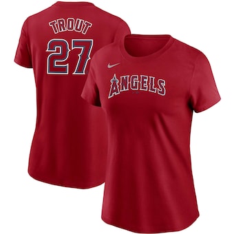 Mike Trout Los Angeles Angels Nike Women's Name & Number T-Shirt - Red