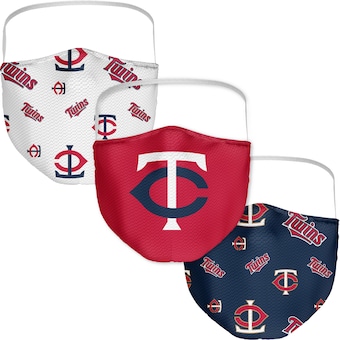 Minnesota Twins Fanatics Branded Adult All Over Logo Face Covering 3-Pack