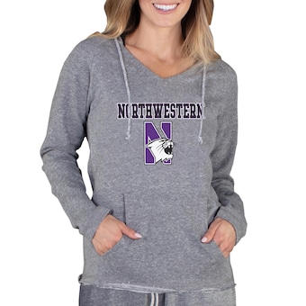 Northwestern Wildcats Concepts Sport Women's Mainstream Lightweight Terry Pullover Hoodie - Gray