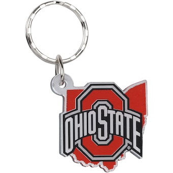 Ohio State Buckeyes State Shape Keychain