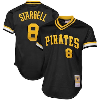 Willie Stargell Pittsburgh Pirates Mitchell & Ness Cooperstown Collection Big & Tall Mesh Batting Practice Jersey - Black