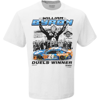 William Byron Checkered Flag 2020 Bluegreen Vacations Duel 2 Race Winner One-Hit T-Shirt - White