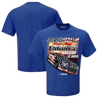 Checkered Flag NASCAR Is Back T-Shirt - Royal