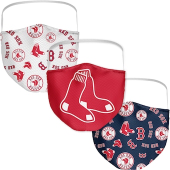 Boston Red Sox Fanatics Branded Adult All Over Logo Face Covering 3-Pack