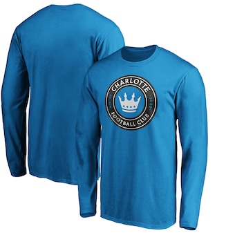 Charlotte FC Fanatics Branded Primary Logo Long Sleeve T-Shirt - Blue