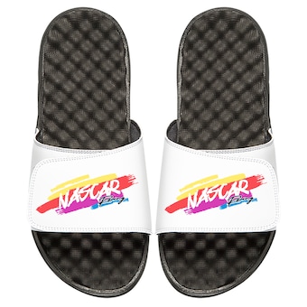 ISlide NASCAR Vintage Word Slide Sandals - White