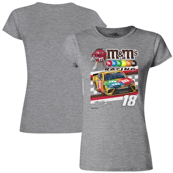 Kyle Busch Joe Gibbs Racing Team Collection Women's M&M's Retro Car T-Shirt - Gray