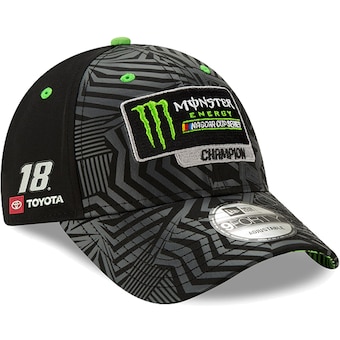 Kyle Busch New Era 2019 Monster Energy NASCAR Cup Series Champion Victory Lane 9FORTY Adjustable Hat - Black