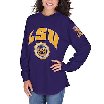 LSU Tigers Pressbox Women's Edith Long Sleeve Oversized Top - Purple