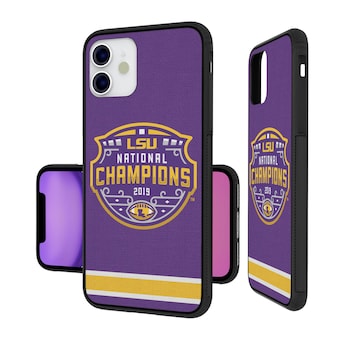 LSU Tigers College Football Playoff 2019 National Champions iPhone Stripe Design Bump Case