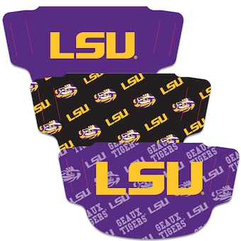 LSU Tigers WinCraft Adult Face Covering 3-Pack - MADE IN USA