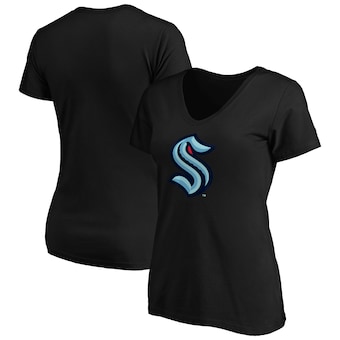 Seattle Kraken Fanatics Branded Women's Primary Logo Plus Size V-Neck T-Shirt - Black