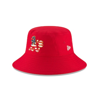 Oakland Athletics New Era 2018 Stars & Stripes 4th of July Bucket Hat - Red