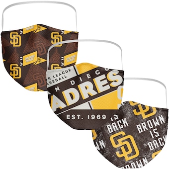 San Diego Padres Fanatics Branded Adult Throwback Face Covering 3-Pack