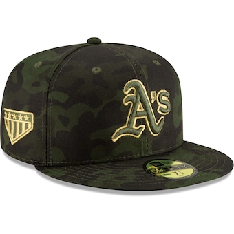 Oakland Athletics New Era MLB Armed Forces Day On-Field 59FIFTY Fitted Hat - Camo