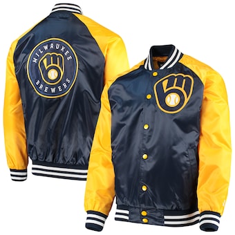 Milwaukee Brewers Starter The Lead Off Hitter Full-Snap Jacket - Navy/Gold