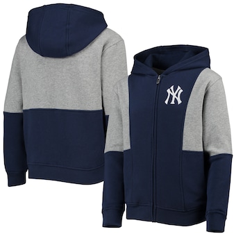 New York Yankees Youth All That Full-Zip Hoodie - Navy/Heathered Charcoal