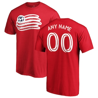 New England Revolution Fanatics Branded Personalized Authentic Name & Number T-Shirt - Red
