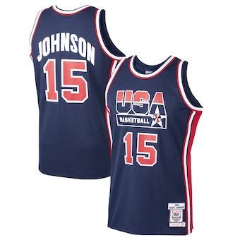Magic Johnson USA Basketball Mitchell & Ness Home 1992 Dream Team Authentic Jersey - Navy