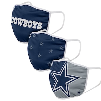 Dallas Cowboys FOCO Adult Face Covering 3-Pack