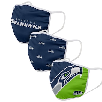 Seattle Seahawks FOCO Adult Face Covering 3-Pack