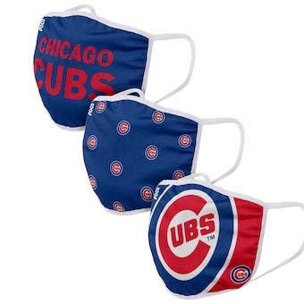 Chicago Cubs FOCO Adult Cloth Face Covering 3-Pack