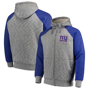 New York Giants G-III Sports by Carl Banks Turning Point Sherpa Lined Full-Zip Jacket - Heathered Gray/Royal
