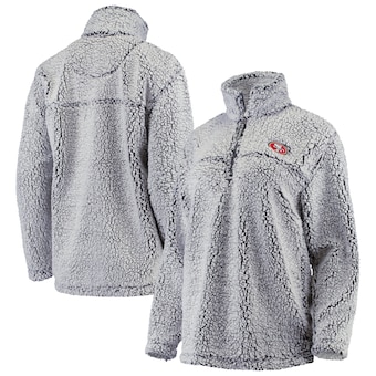 San Francisco 49ers G-III 4Her by Carl Banks Women's Sherpa Quarter-Zip Pullover Jacket - Gray