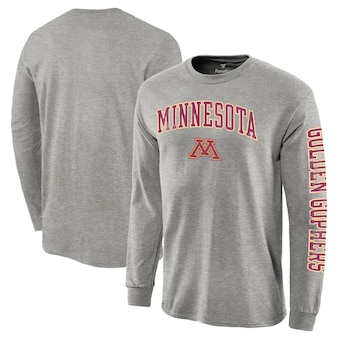 Minnesota Golden Gophers Fanatics Branded Distressed Arch Over Logo Long Sleeve Hit T-Shirt - Gray