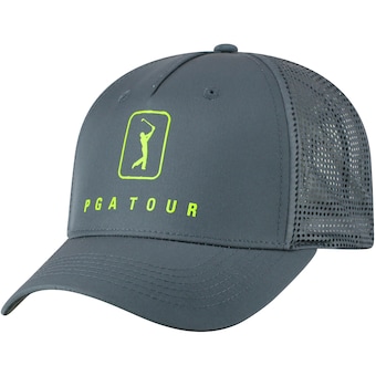 PGA Tour Top of the World One-Color Logo Adjustable Hat - Charcoal