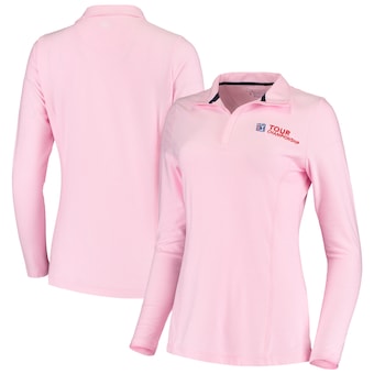 TOUR Championship Peter Millar Women's Melange Perth Quarter-Zip Pullover Jacket - Pink