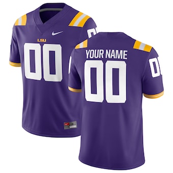 LSU Tigers Nike Football Custom Game Jersey - Purple