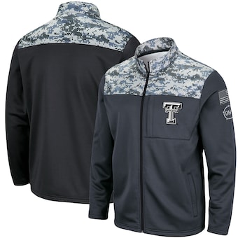 Texas Tech Red Raiders Colosseum OHT Military Appreciation Fleece Full-Zip Jacket - Charcoal