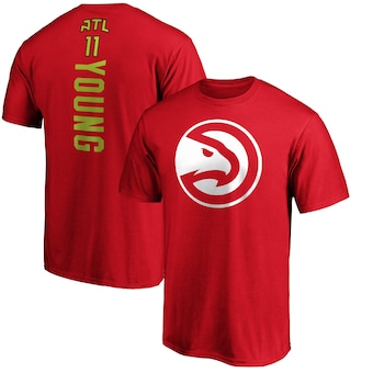 Trae Young Atlanta Hawks Fanatics Branded Playmaker Name & Number T-Shirt - Red
