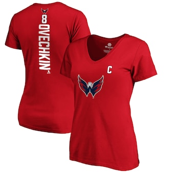 Alexander Ovechkin Washington Capitals Fanatics Branded Women's Playmaker V-Neck T-Shirt - Red