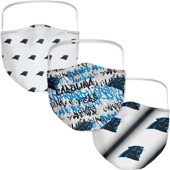 Carolina Panthers Fanatics Branded Adult Official Logo Face Covering 3-Pack