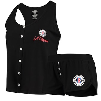 LA Clippers Concepts Sport Women's Cloud 7 Knit Tank Top & Short Set - Black