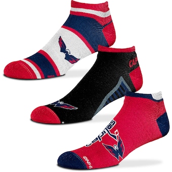 Washington Capitals For Bare Feet Three-Pack Show Me The Money Ankle Socks